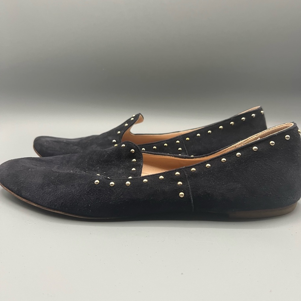 AGL NAVY BLUE SUEDE LOAFER Flat Studded Venetian Attilio Giusti Leombruni 38.5